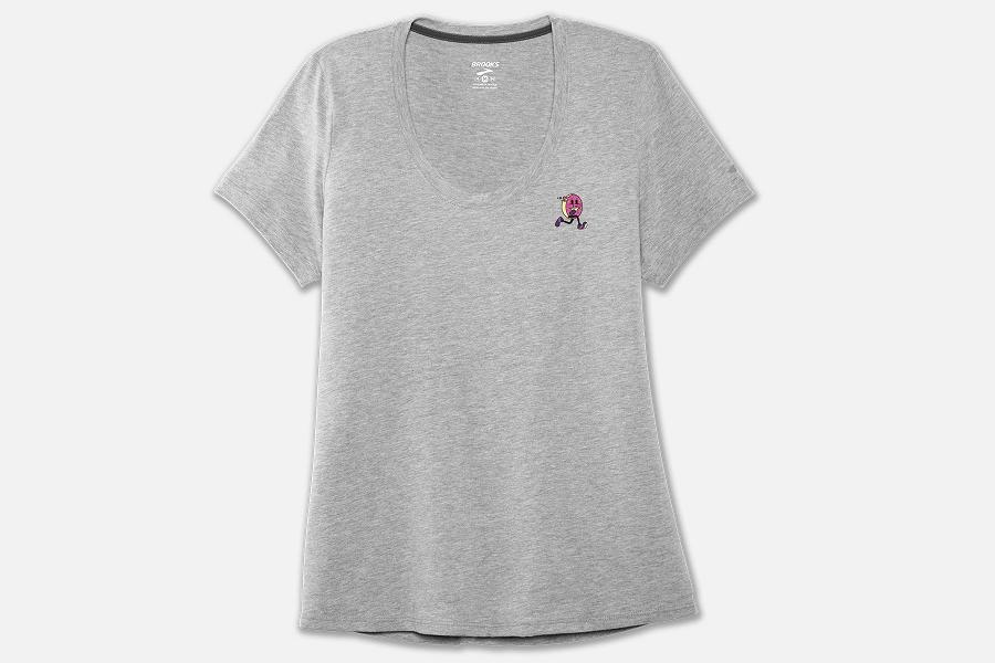 Brooks Run Happy Women T-Shirts & Running Tee Grey LGU318294
